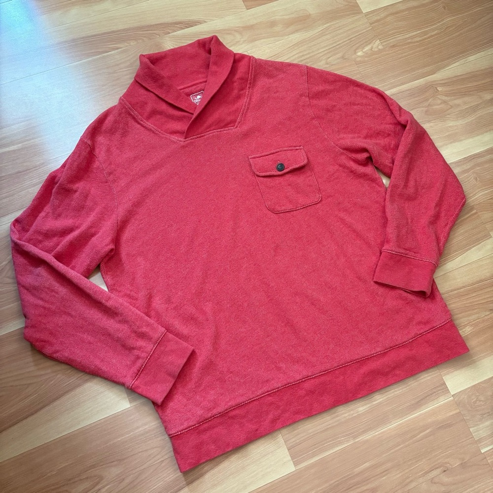 Pendleton Surf Lightweight Red Shawl Collar Sweat… - image 8